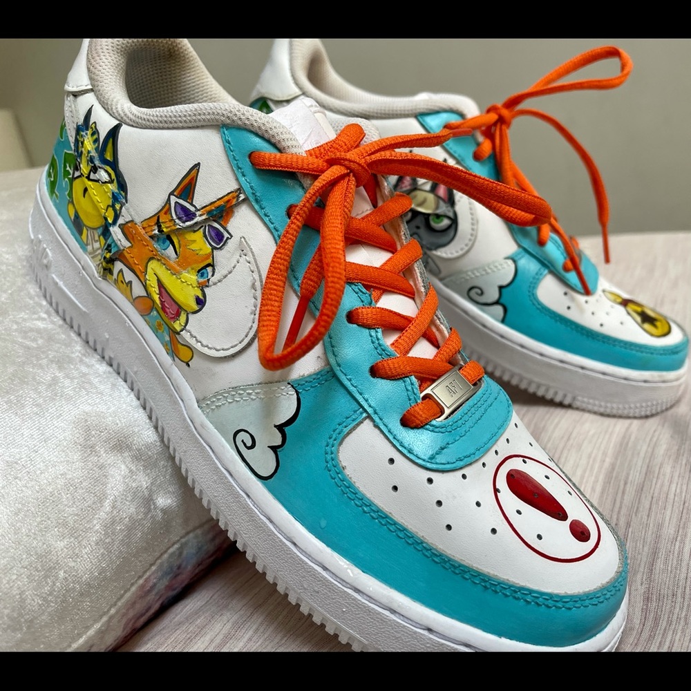 Custom-painted Animal Crossing Sneakers